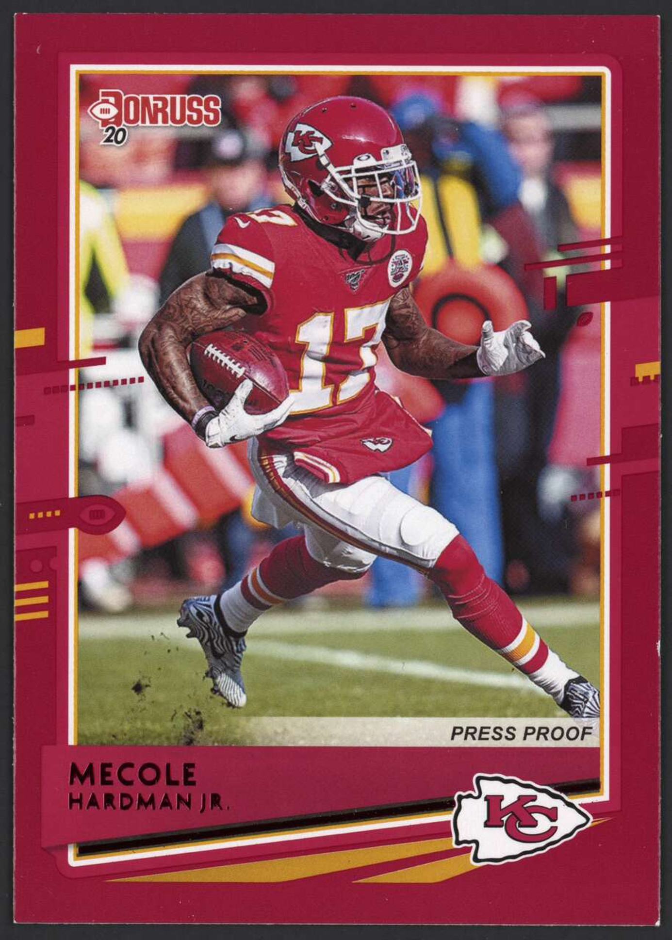 2020 Panini Donruss #8 Mecole Hardman Jr. Red Press Proof VG Chiefs