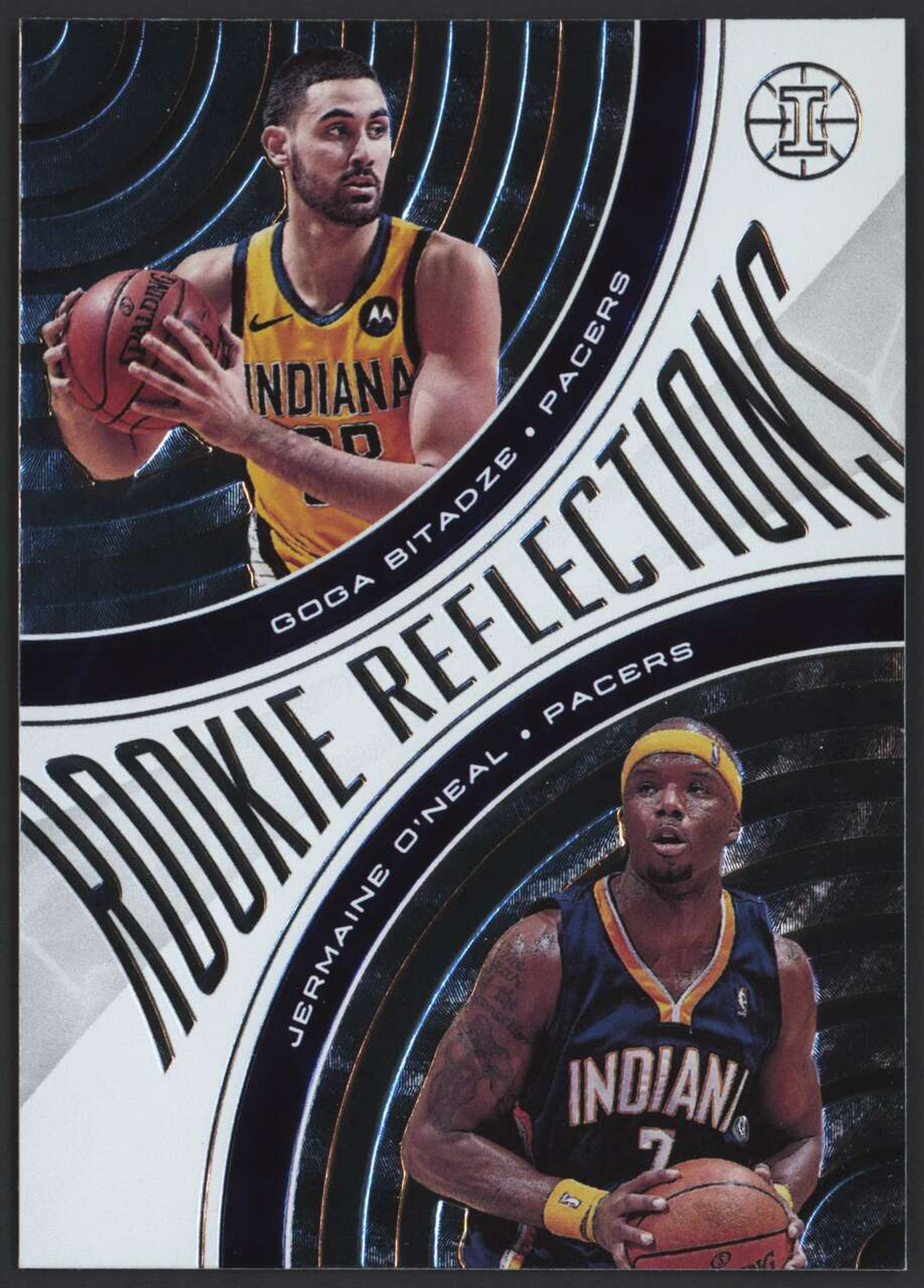 2019 Panini Illusions Rookie Reflections #18 Goga Bitadze Jermaine O'Neal EX Pacers Rookie RC