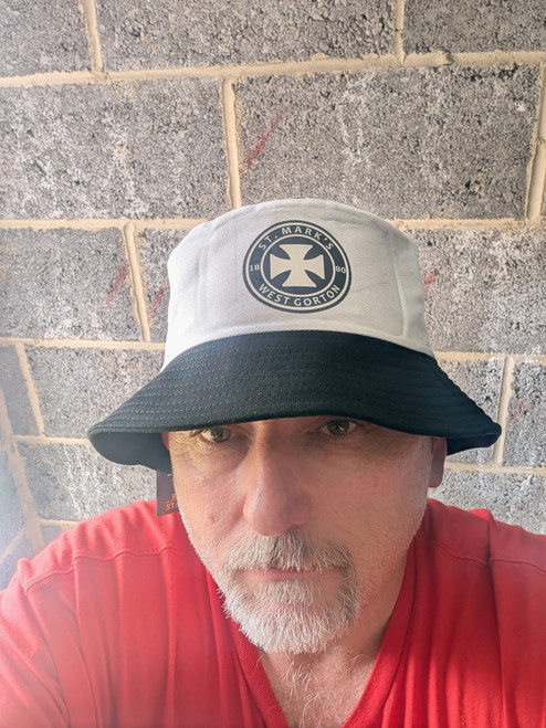 Reversible Retro MCFC / St Marks Bucket Hat Black And White