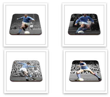 Set of 4 MCFC Legends Coasters Tempered Glass - Free UK Delivery