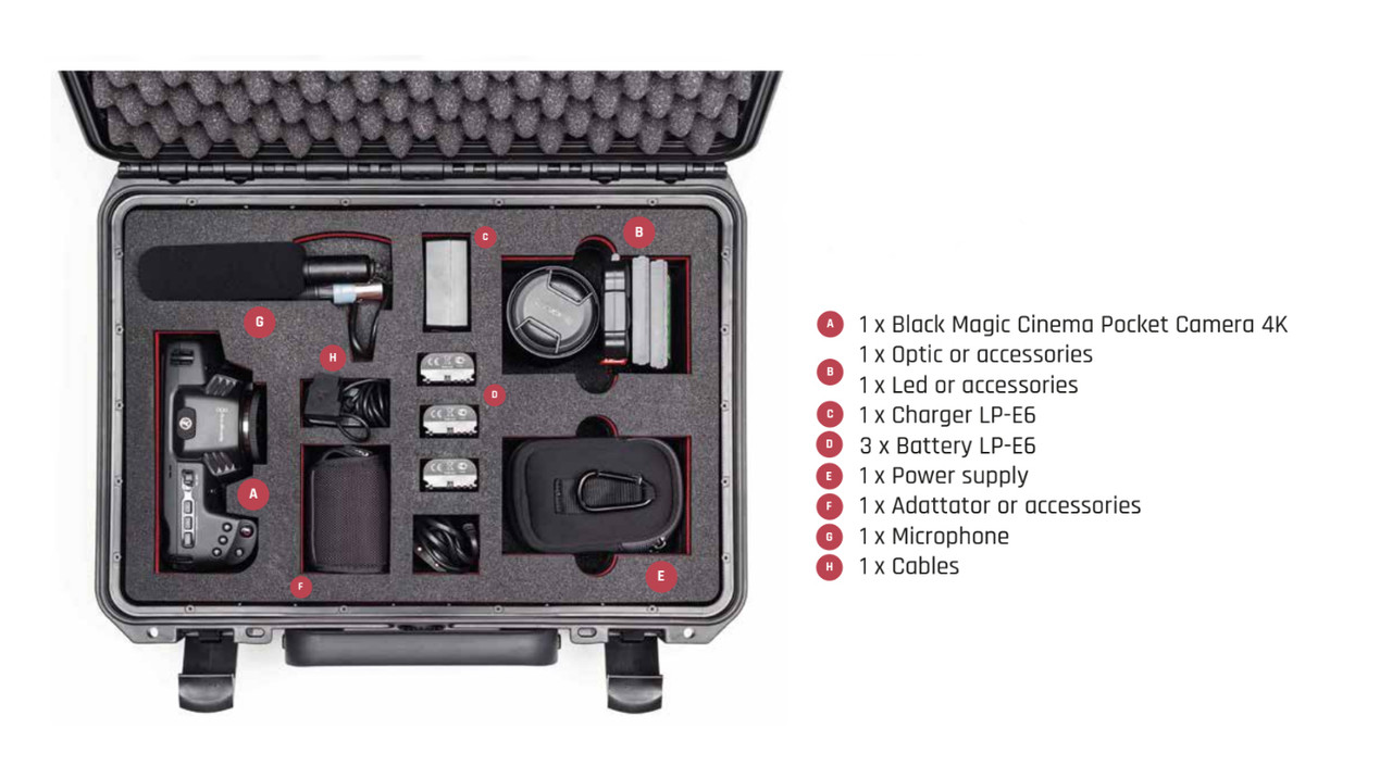 BlackMagic Cinema Pocket Camera DORO D1611-6 MyCaseBuilder Case