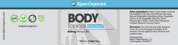 600mg CBD Isolate Body (Topical)