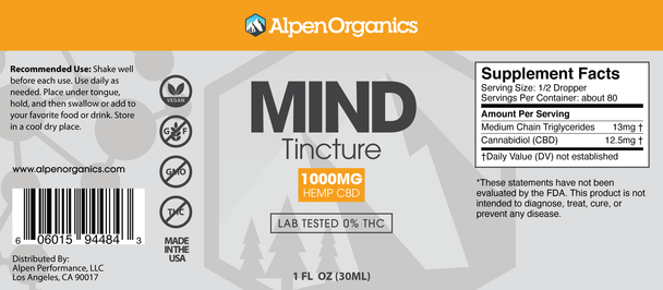 1000mg CBD Isolate Mind (Tincture)