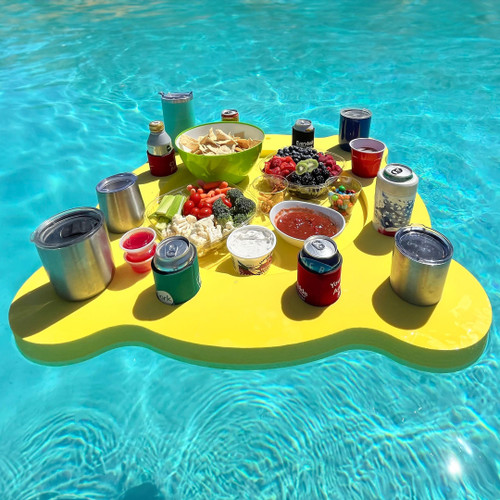 Front view with filled slots in a yellow colored parti buoy