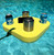Yellow colored square party buoy with retention cord (optional)