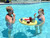 Oval yellow friends buoy with people