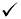 Check mark, Wingdings font, character code 252 decimal.