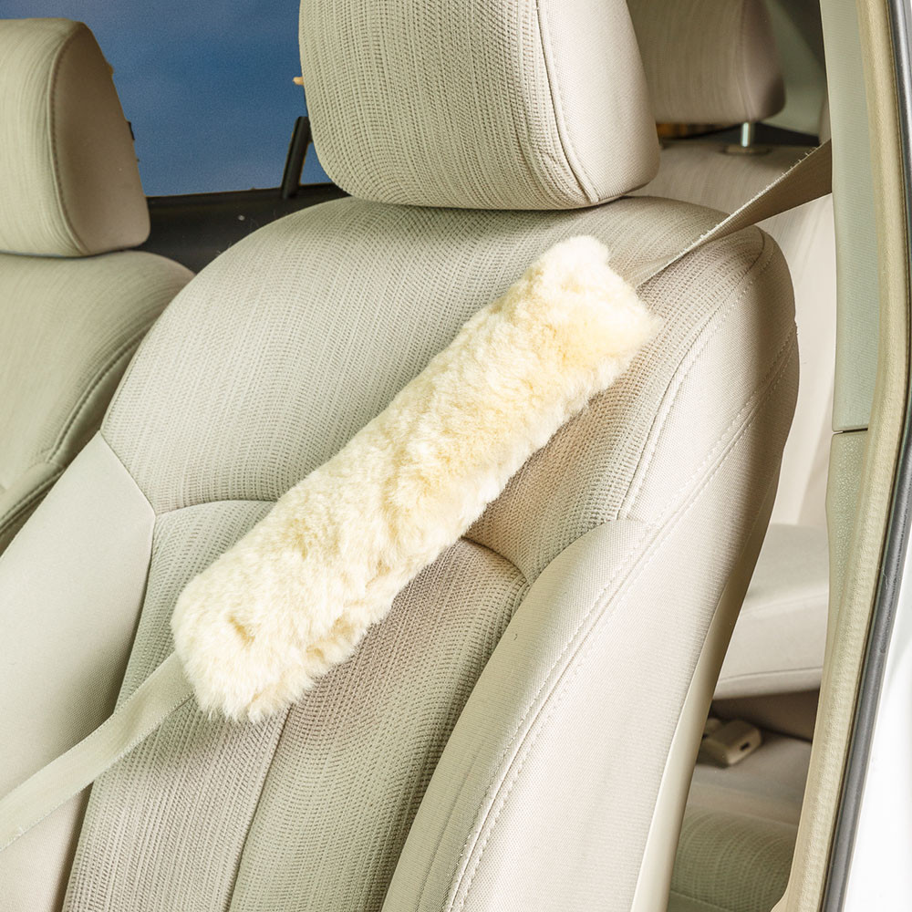 Sheepskin Seat Belt Covers and Pads ShearComfort