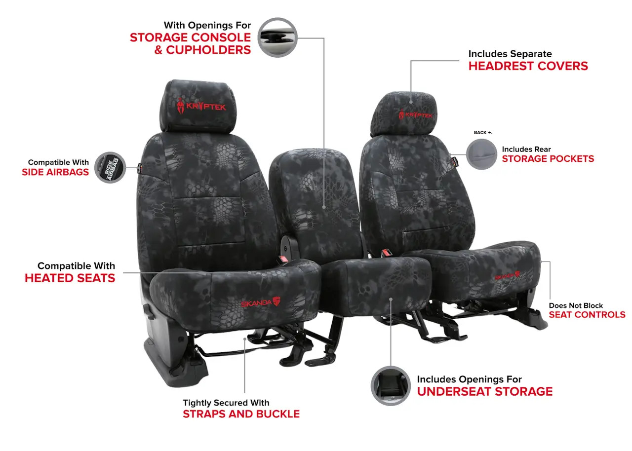 Kryptek Seat Covers Custom Fit Camo Prints ShearComfort