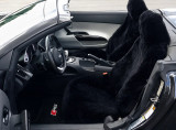 Black tailor-made sheepskin seat covers for luxury vehicle