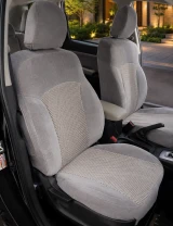 Velour Seat Covers installed on front seats (wide view), soft velour upholstery with custom-fit coverage and protection.