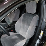 Velour Seat Covers installed on front seats, plush velour with a clean tailored fit and full seat coverage.