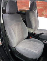 Velour Seat Covers installed on front seats (wide view), soft velour upholstery with custom-fit coverage and protection.