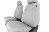 Gray Pro-Tect Vinyl Seat Covers for front bucket seats, waterproof heavy-duty vinyl with a tailored custom fit.