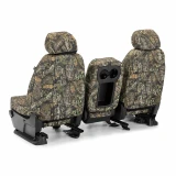 Mossy Oak Waterproof Camo Seat Covers rear view with center console/cupholder opening and full-coverage camo.
