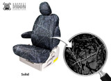 Harvest Moon Solid Moon Shine Camo Seat Cover with sleek gray and black branch pattern.