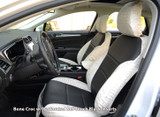Exotic Seat Covers (Bone Croc w/ Perforated Sof-Touch Black Inserts) on front bucket seats with a tailored fit.