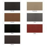 Sof-Touch Leatherette Seat Covers color options: charcoal, sandstone, caramel, gray, black, salsa, and brown.