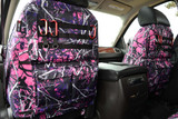 Luxury Line Moon Shine Seat Covers (Muddy Girl) rear view showing heavy-duty MOLLE storage pockets and gear straps.