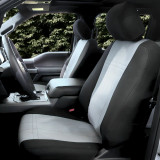 A pair of front bucket seat covers in waterproof black and grey Cordura fabric for trucks and SUVs.