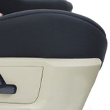 Close-up of NeoSupreme CK Seat Covers showing the precision fit around seat controls and durable fabric.