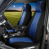 Super Mesh CK Seat Covers in blue and black, custom-fit front bucket seats with breathable mesh inserts for a sporty look.