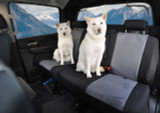 CORDURA 1000 Denier Xtra-Duty Seat Covers on rear seats with two dogs, durable pet-friendly protection.
