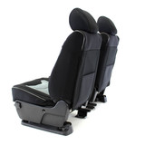 Side view of Semi-Custom Pro Mesh Seat Covers in black and gray, offering a tailored fit and breathable comfort.