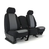 Custom 40/20/40 bench seat covers in black and grey Dodge Waterproof Cordura fabric for a precise truck fit.