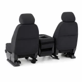 Rear view of Cool-Max Seat Covers highlighting built-in storage pockets and a clean custom-fit finish on truck seats.