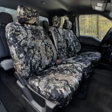 Kryptek Waterproof Camo Seat Covers in Highlander pattern on a 40/20/40 truck bench seat with custom-fit coverage.