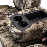 Kryptek Highlander camo center console cover with precise openings for cupholders and storage, providing full protection.