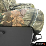 Close-up of Mossy Oak Camo NeoSupreme Seat Covers showing Break-Up Country pattern and precision custom fit.