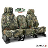 Mossy Oak Camo NeoSupreme Seat Covers on 40/20/40 bench seats, featuring Break-Up Country pattern and custom fit.