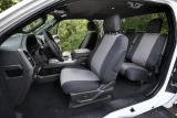 Neoprene Seat Covers installed in a truck, two-tone neoprene front and rear seats for durable protection.