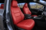 Sof-Touch Leatherette Seat Covers shown on seats with center console, two-tone black with gray inserts and a tailored fit.
