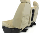 Imitation Leather Seat Covers rear/angled view showing tailored fit, rear storage pockets, and center console/cupholder access.