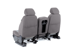 OEM Seat Covers rear view on front seats with center console, built-in pockets and clean custom-fit coverage.