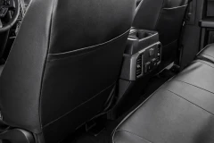 Rear view of Pro-Tect Vinyl Seat Covers showing built-in storage pockets and clean custom-fit finish on truck seats.