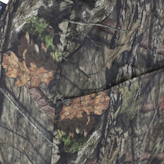 Mossy Oak Waterproof Camo Seat Covers close-up showing camo fabric pattern and stitching detail.