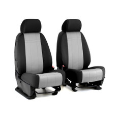 NeoSupreme Seat Covers shown on front bucket seats, two-tone black and gray with tailored fit.