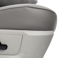 Close-up of Rhinohide Seat Covers showing the precision fit around seat controls and the durable textured finish.