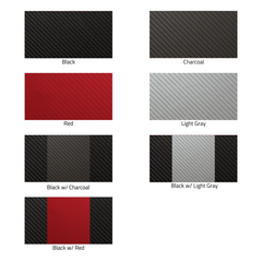 Luxury Line Carbon Fiber color options: Black, Charcoal, Red, Light Gray, and two-tone combinations.