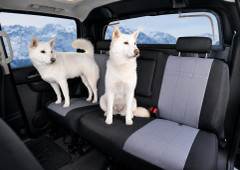 CORDURA 1000 Denier Xtra-Duty Seat Covers installed on rear bench seat, two-tone black and gray full coverage.