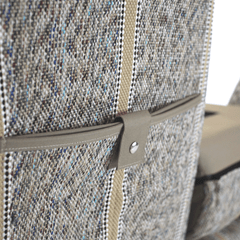 Close-up of Luxury Line Saddle Blanket Seat Covers rear storage pocket with a secure snap closure and tailored fit.