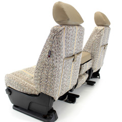 Rear view of Luxury Line Saddle Blanket Seat Covers showing a clean tailored fit and built-in storage pockets.