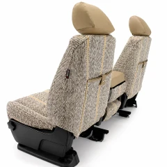 Rear view of Luxury Line Saddle Blanket Seat Covers showing a clean tailored fit and built-in storage pockets.