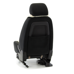 Rear view of Universal Sheepskin Vest Seat Cover, featuring a built-in storage pocket and a clean custom-fit installation.