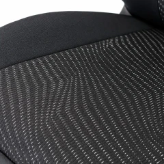 Close-up of the breathable mesh seat cushion on a black Cool-Max Seat Cover, highlighting the textured comfort fabric.