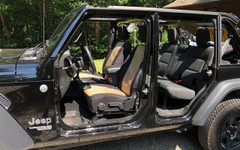 CORDURA 1000 Denier Xtra-Duty Seat Covers installed in an open-top Jeep, full front and rear coverage.